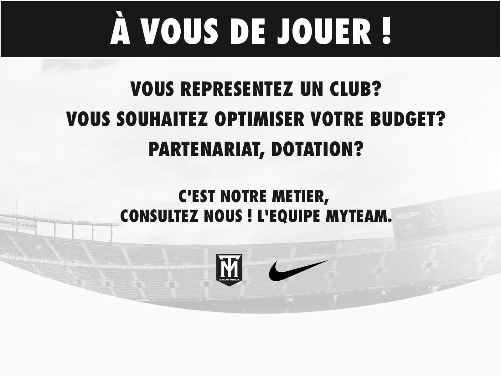 Bannière de bienvenue avec offre promotionnelle sur équipements football